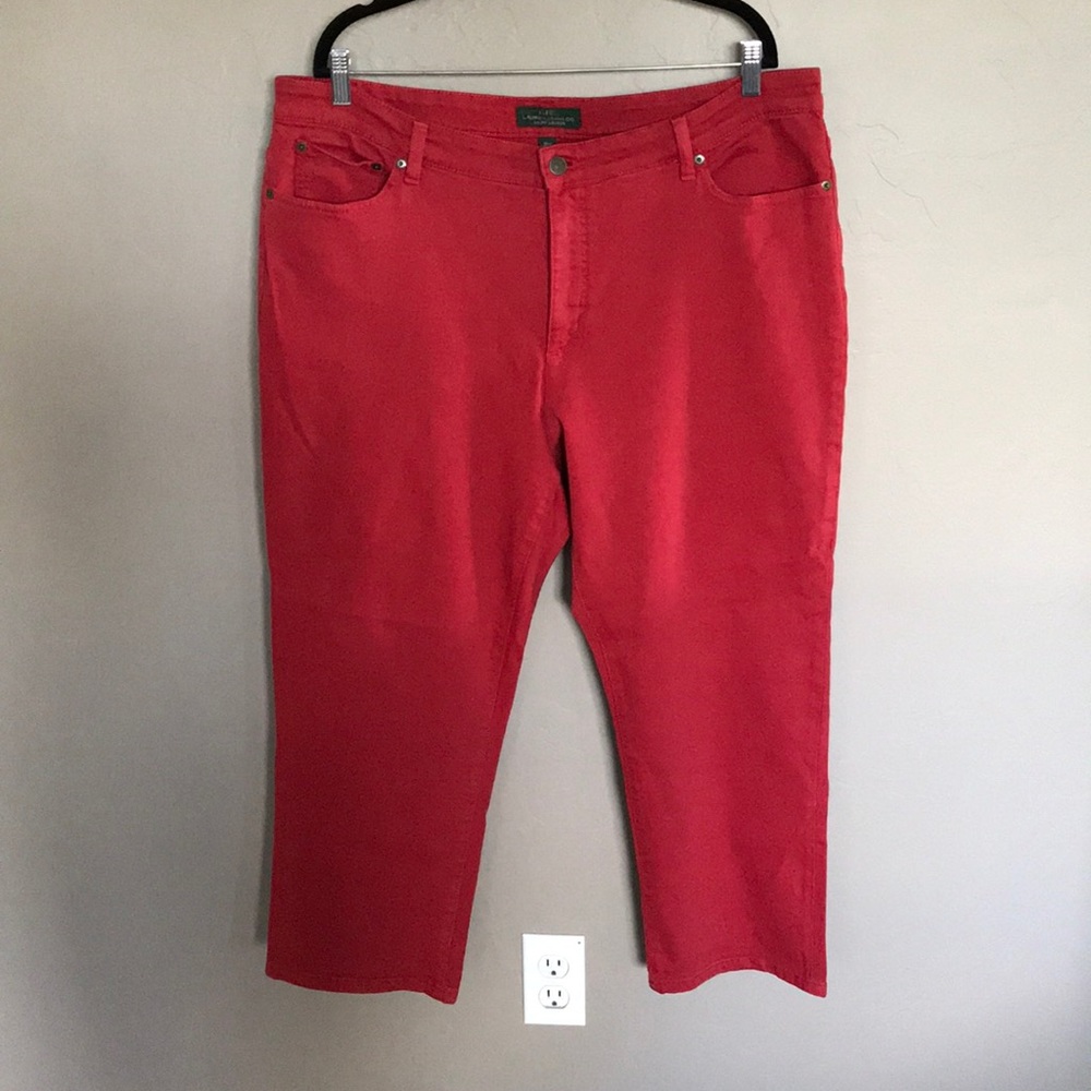 Red Ralph Lauren cropped jeans
